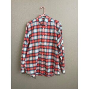 Mens small cinch long sleeve shirt orange plaid